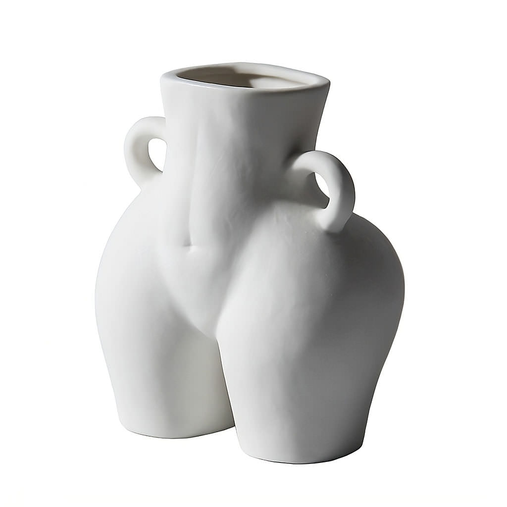 Curved Silhouette Ceramic Vase on a clean background.