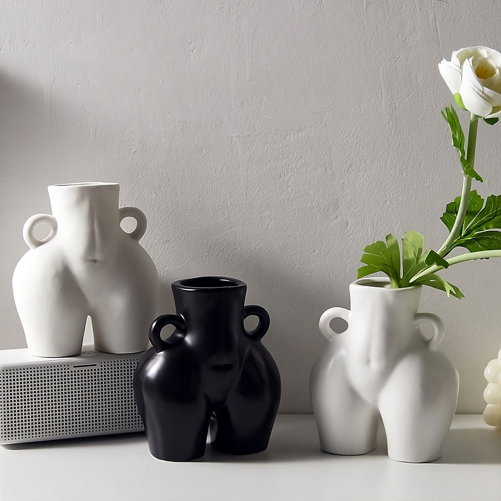 Curved Silhouette Ceramic Vase, additional product view 2.