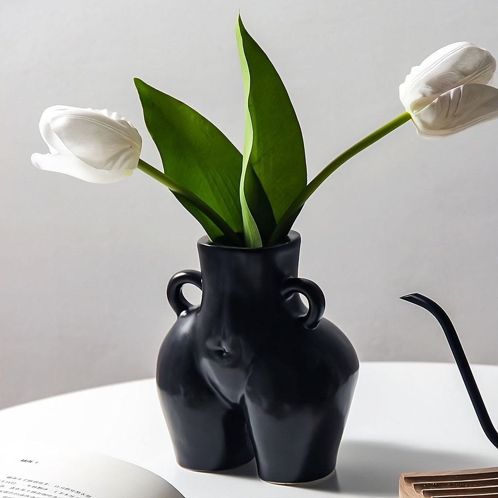 Curved Silhouette Ceramic Vase, additional product view 3.