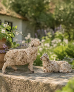 Distressed Ivory Lamb Sculptures, Set of 2, additional view 2