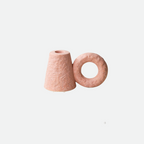Etched Ring Handle Ceramic Candle Holder, additional product view 2.
