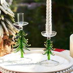 Evergreen Tree Glass Taper Holder, additional product view 2.