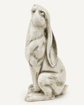 Upward-Gazing Resin Hare Sculpture on a white background