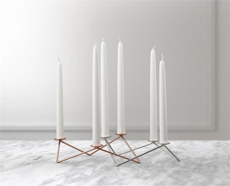 Geometric Metal Three-Candle Holder, additional product view 3.