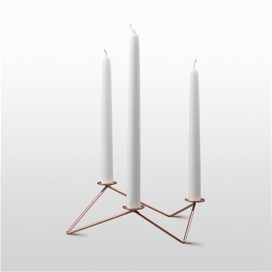Geometric Metal Three-Candle Holder, additional product view 4.
