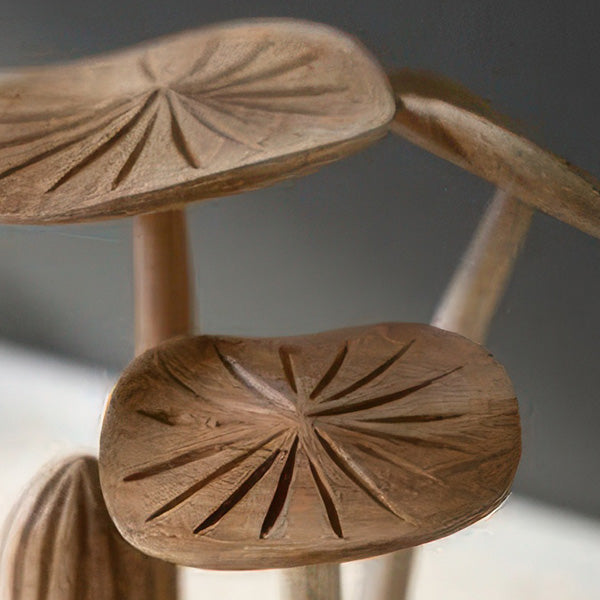 Carved Teakwood Mushroom Sculptures, Set of 2, additional view 2