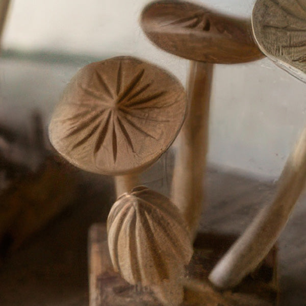 Carved Teakwood Mushroom Sculptures, Set of 2, additional view 3