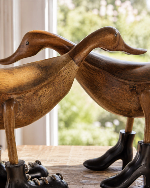 Crossed-Neck Bamboo Duck Sculptures, Set of 2, additional view 2