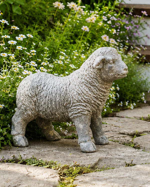 Textured Gray Resin Sheep Sculpture, additional view 2