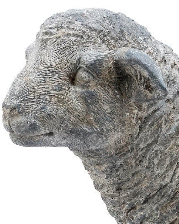 Textured Gray Resin Sheep Sculpture, additional view 3