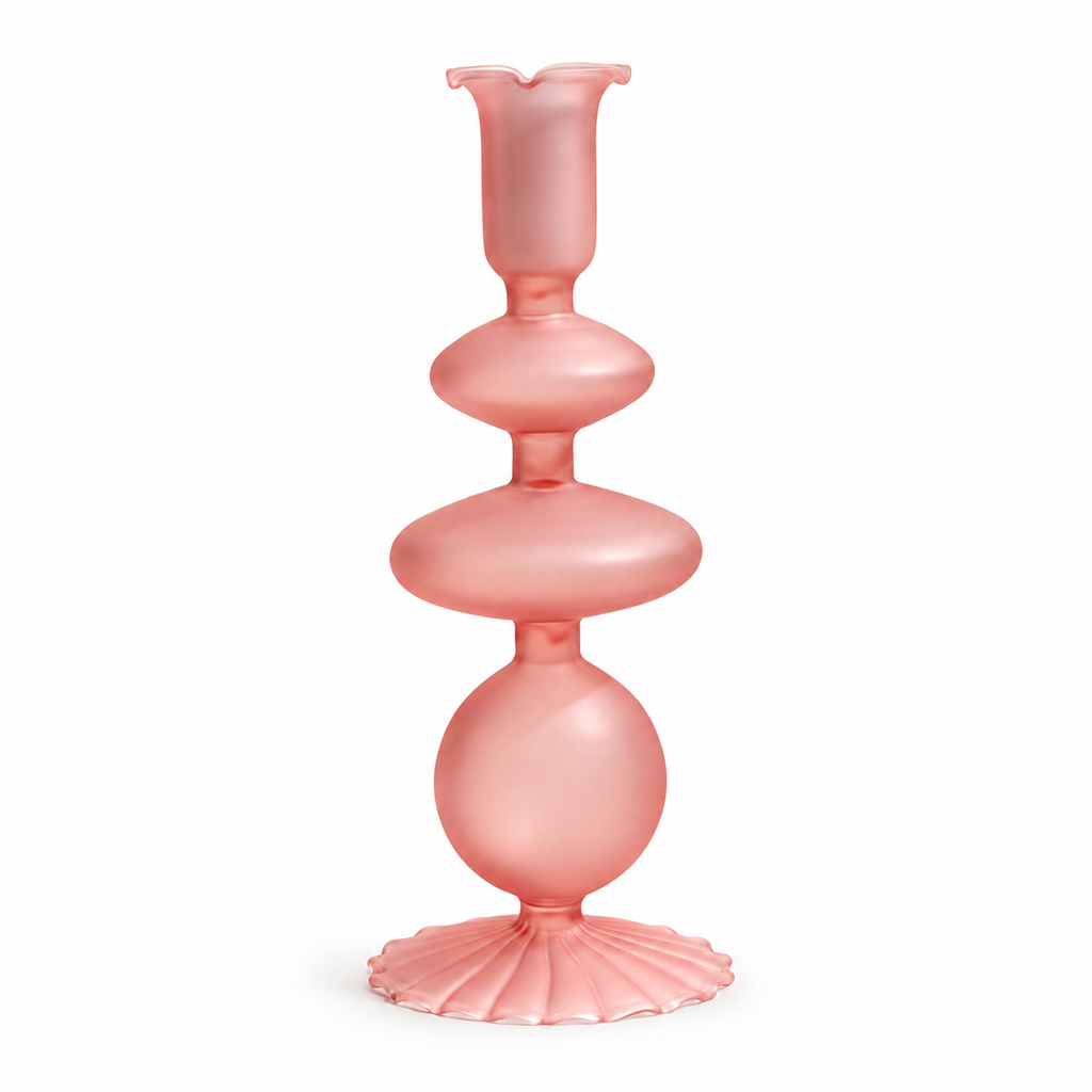 Matte Glass Sculptural Taper Holder on a clean background.