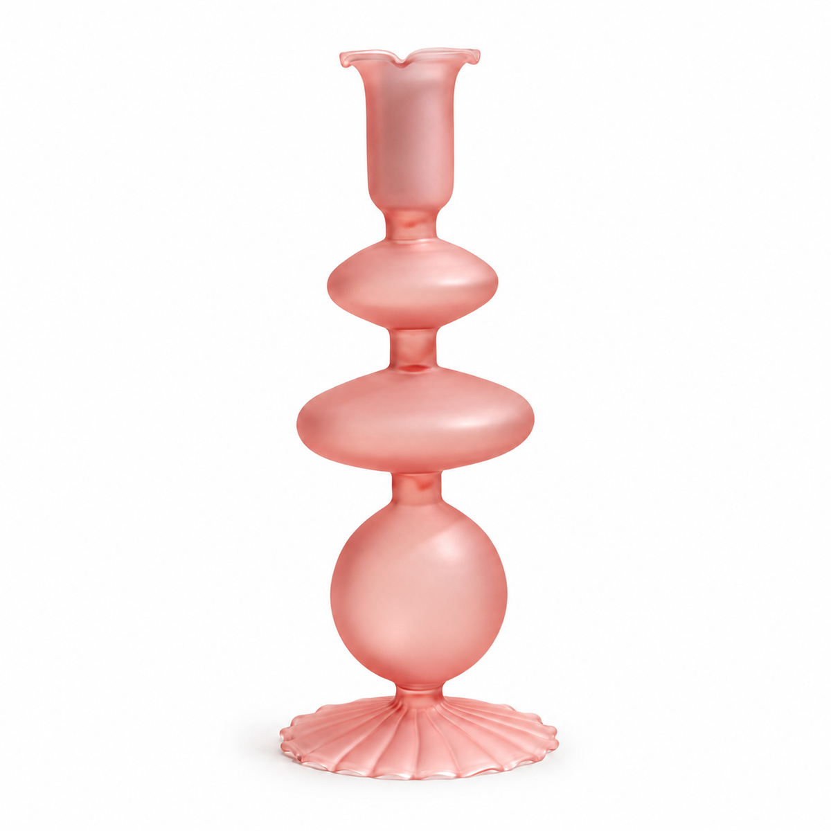 Matte Glass Sculptural Taper Holder on a clean background.