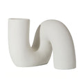 Curved Tube Ceramic Stem Vase on a white background