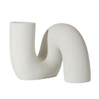 Curved Tube Ceramic Stem Vase on a white background