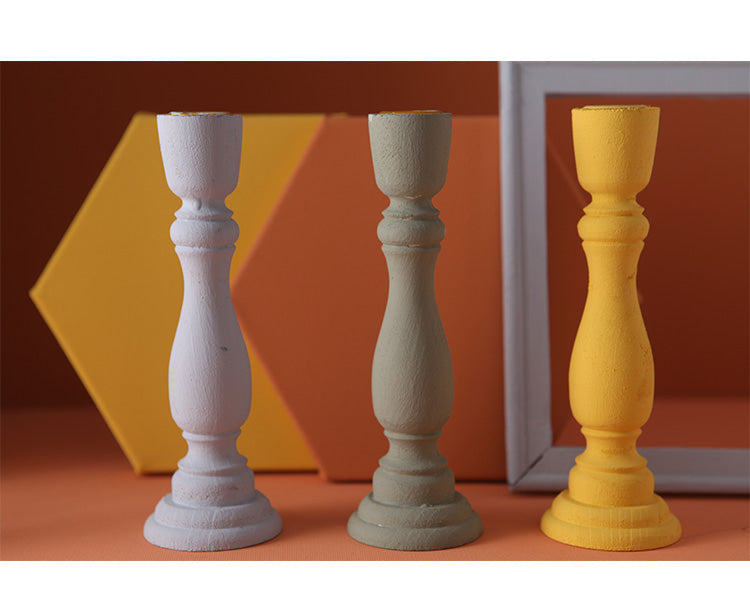 Painted Wood Taper Candle Holder, additional product view 2.