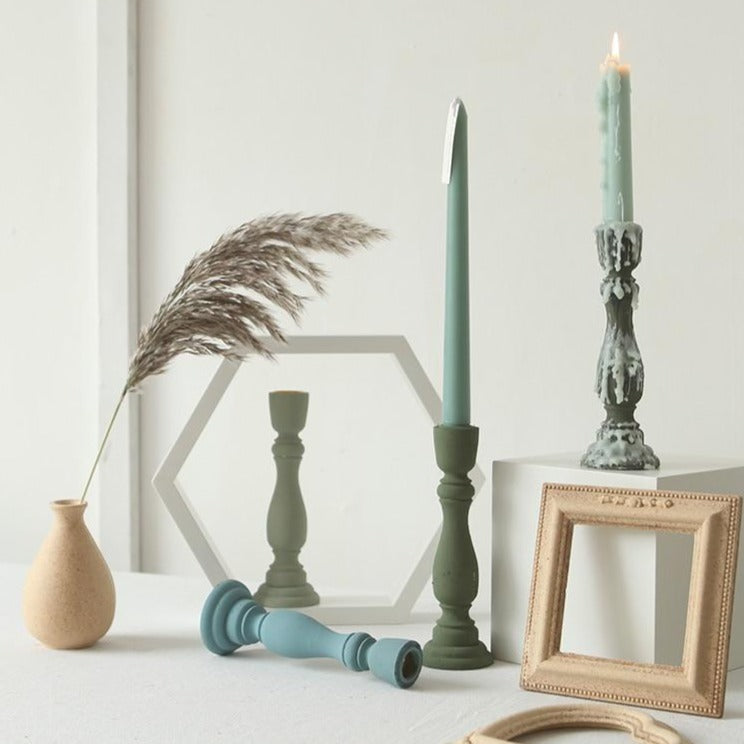 Painted Wood Taper Candle Holder, additional product view 3.