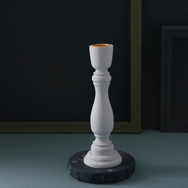 Painted Wood Taper Candle Holder, additional product view 4.