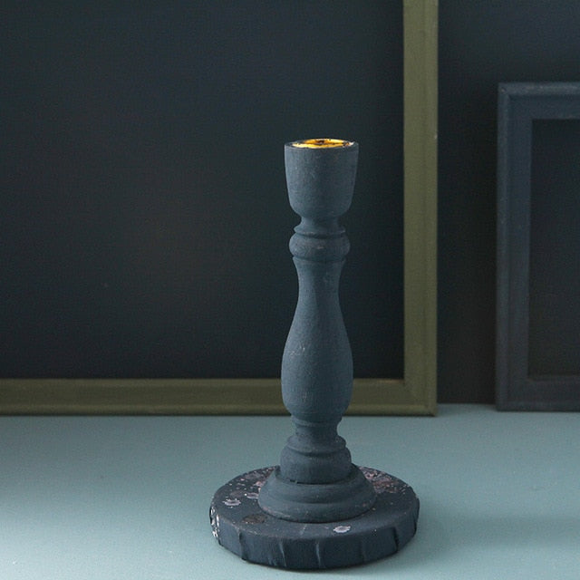 Painted Wood Taper Candle Holder, additional product view 5.