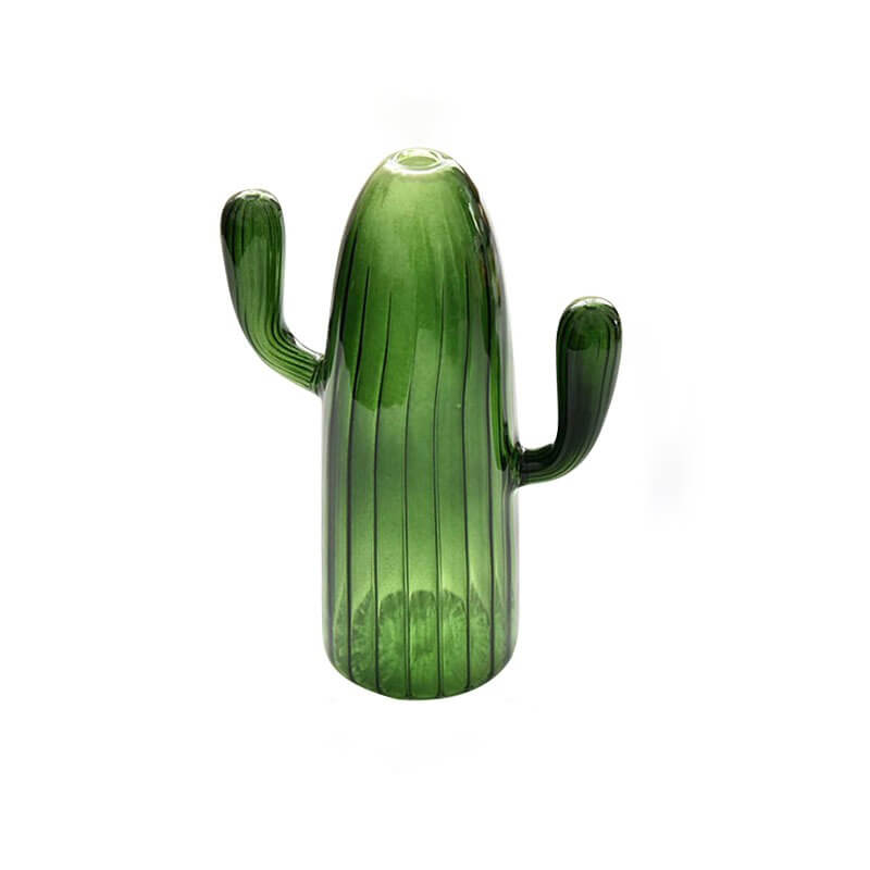 Ribbed Cactus Glass Vase on a clean background.