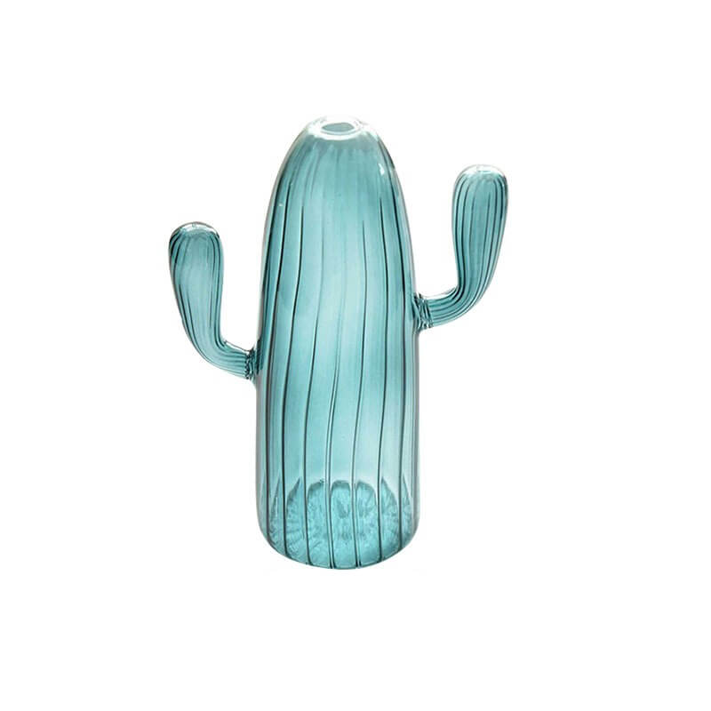 Ribbed Cactus Glass Vase, additional product view 4.