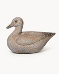 Distressed Brown Resin Duck Figurine on a white background