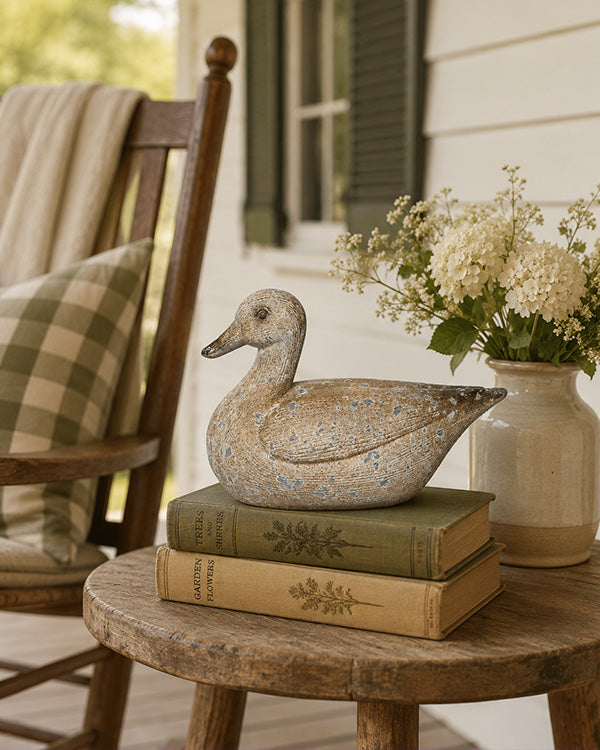 Distressed Brown Resin Duck Figurine, additional view 1