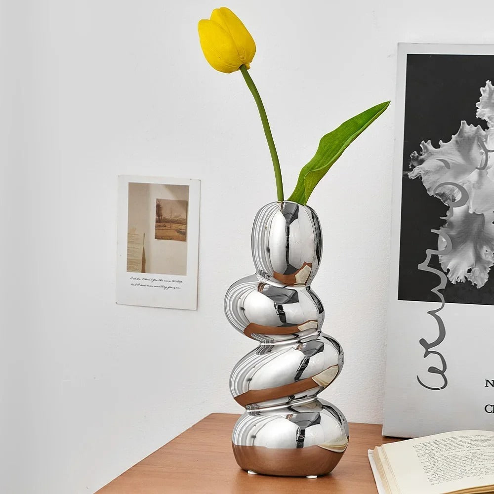 Stacked Pebble Ceramic Vase, additional product view 4.